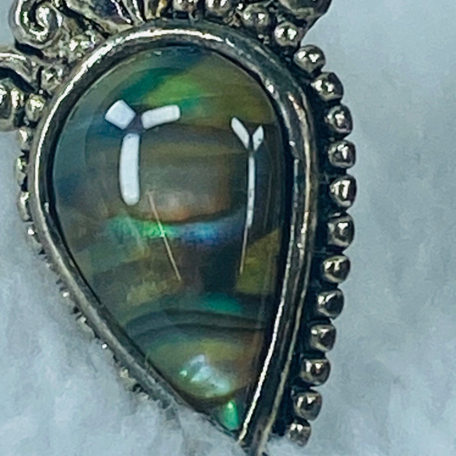 Multicolor Abalone Shell Pierced Earrings in Silv… - image 9