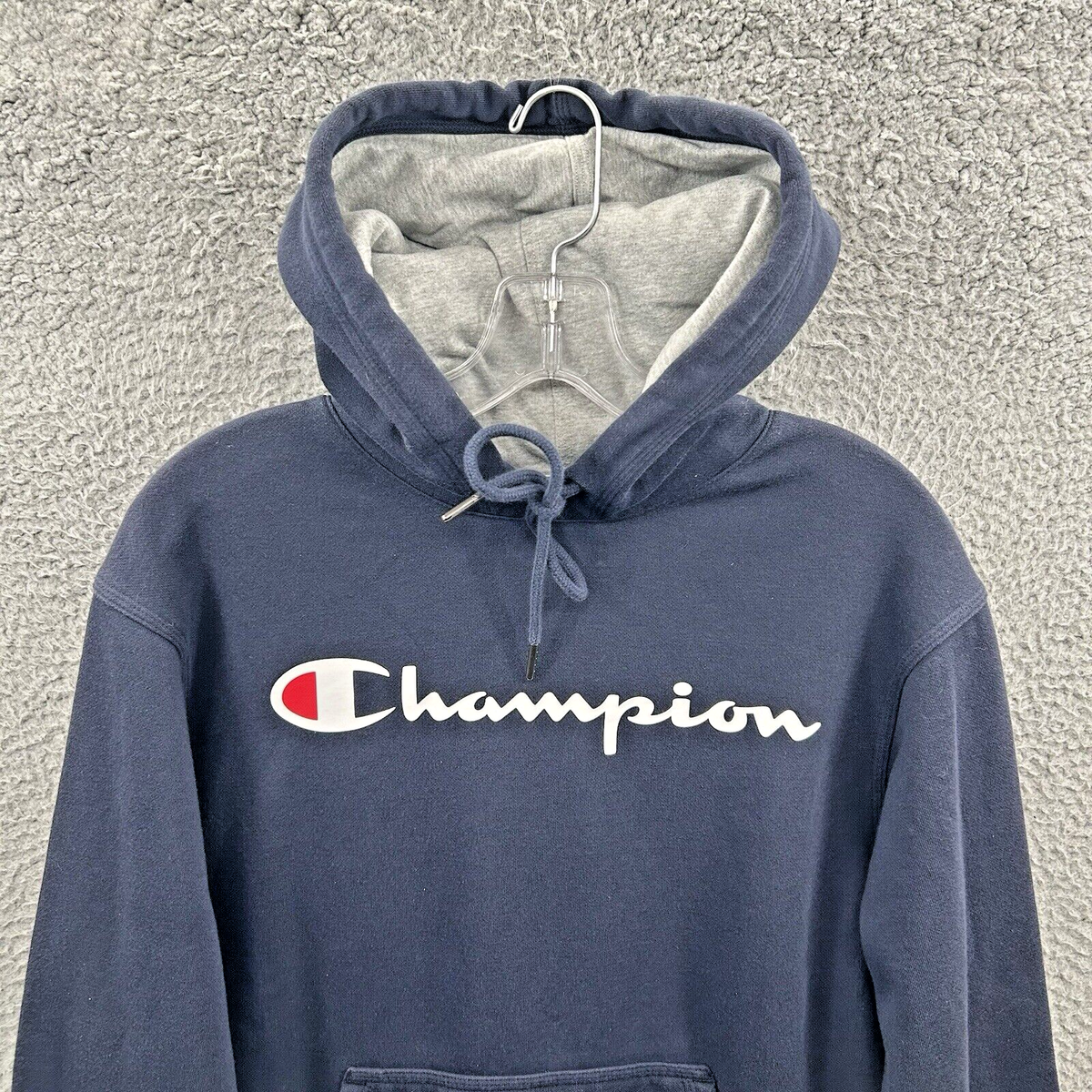 Champion Hoodie Mens Small Blue Sweatshirt Pullover Sweater
