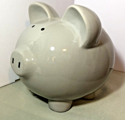 CHILD TO CHERISH PIGGY BANK 7 x 8 inches Gray