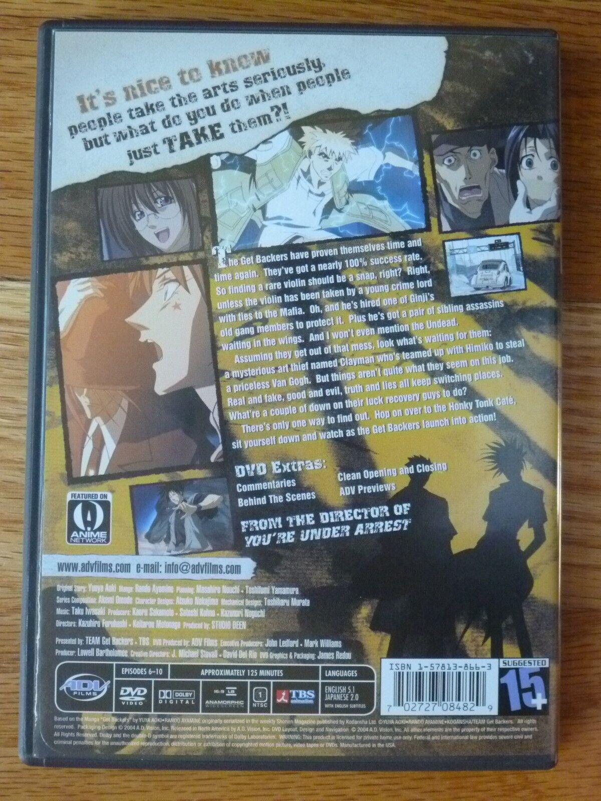 Get Backers 3-DVD Lot Anime Series Volumes 4 5 6 Eps 26-30 ADV Films  GetBackers