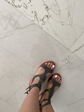 Balenciaga Cut Out Flat Multi Color Sandals