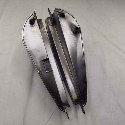 Motorcycle Petrol Gas Fuel Tank Oil Tank For Harley Dyna Unpainted Silver 10L - Foto 6 di 9