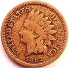 1862 INDIAN HEAD PENNY CENT VERY GOOD CONDITION  #MC_285