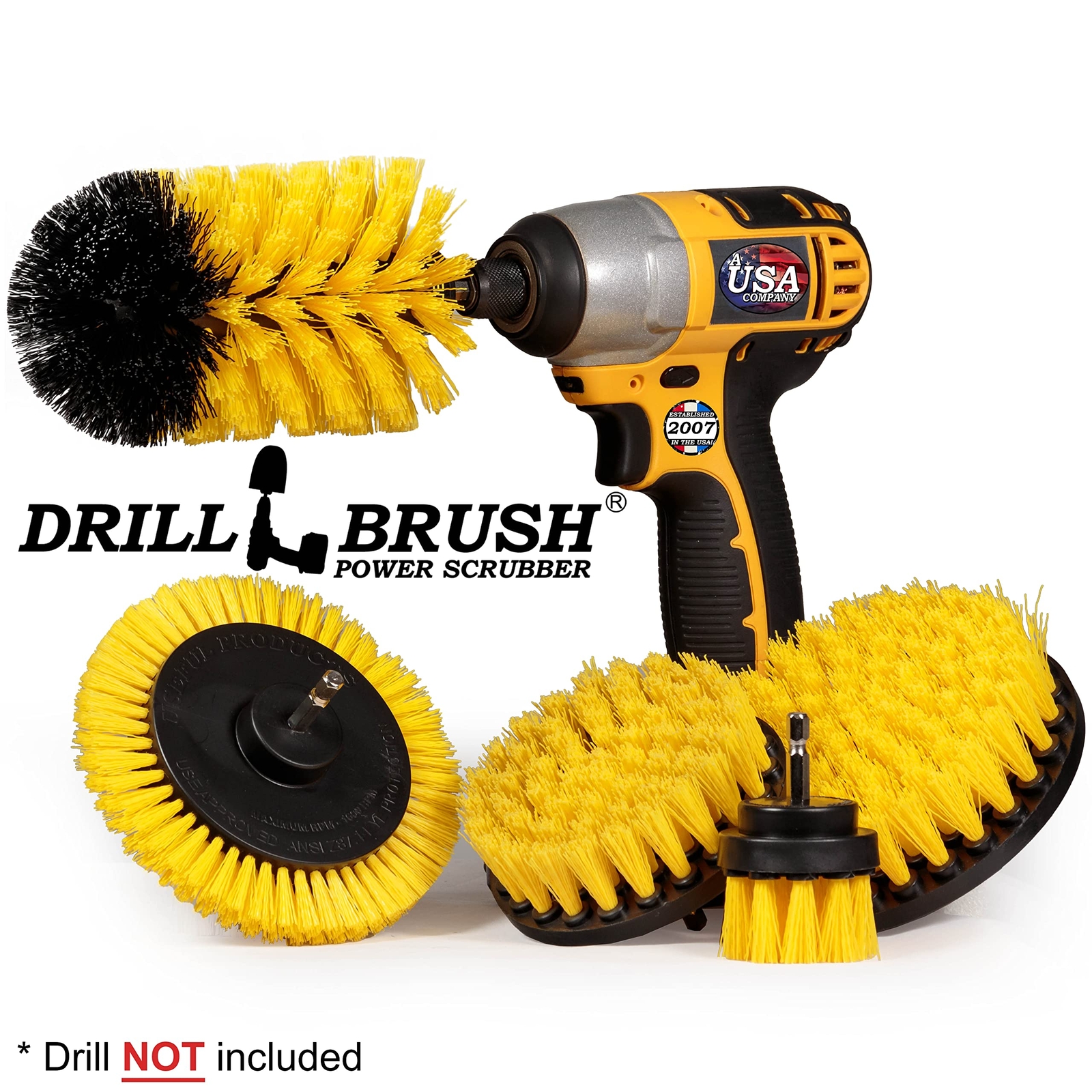 Drill Brush Power Scrubber By Useful Products Grout Cleaner Brush Kit Bathroom D