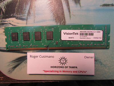 VisionTek 8GB DDR3 1600 MHz (PC3-12800) CL11 DIMM - Desktop