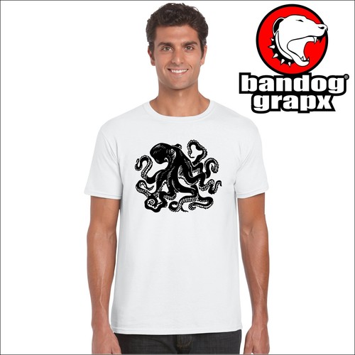 Octopus Octopus Outline T-shirt Black | SPECTRUM