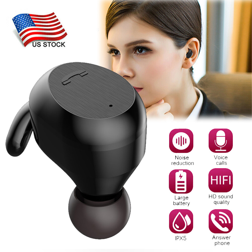 Bluetooth Earphone Single Mini Headset Small In Ear Earbud for Android iOS Phone