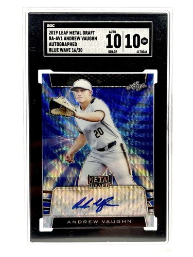 2019 Leaf Metal Draft 16/20 Blue Wave Andrew Vaughn Rookie Auto SGC 10/10 Gem