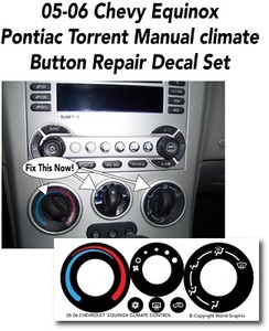 05 06 Chevrolet Equinox Pontiac Torrent Manual Climate Control Repair Decals Ebay