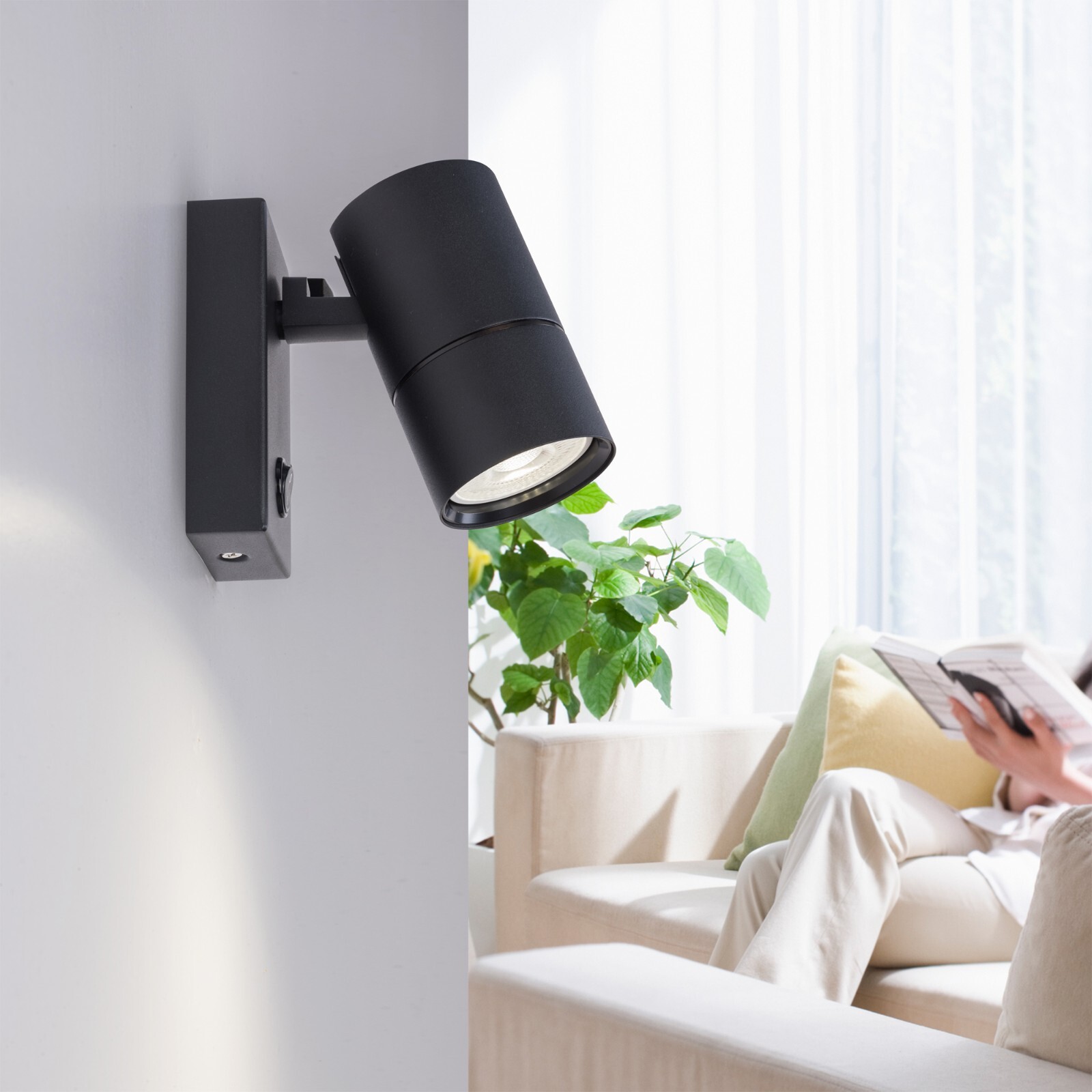 Harper Living 1 Light GU10 Spotlight Black with nail switch - Image 2
