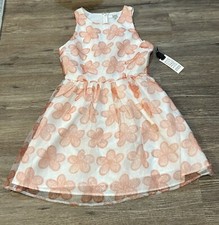 BB Dakota Dress Sleeveless Skater Women's White Orange Size 4