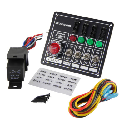 Racing Switch Panel Race Ignition Accessory Engine Start 4 Switch Lights Fused
