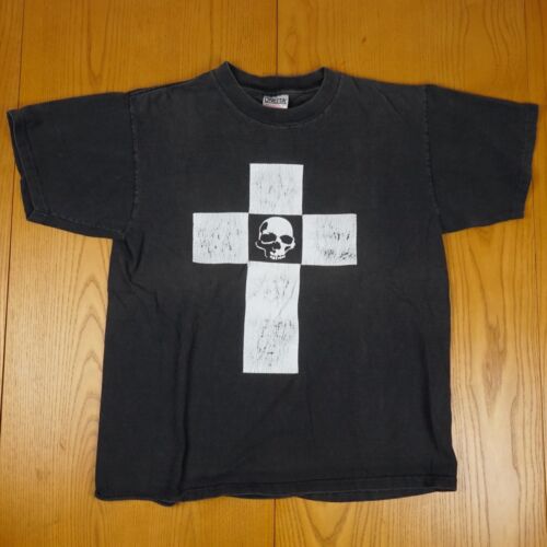 VINTAGE Dagger Wear Shirt Mens Large Skull Cross … - image 1