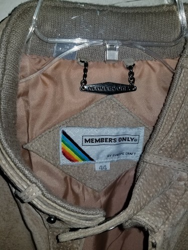 Vintage rare Genuine Leather Suede Members Only Jacket size 44 rainbow tag - Picture 3 of 11