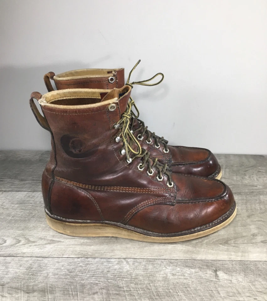Botas Chippewa Suela de Crepé Trabajo Deporte Caza Cuero Sin usar, en caja, Puntera para Hombres Talla 9 De Colección Foto 2 de 4
