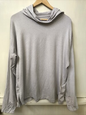 Haut à capuche Athleta fille Uptempo taille XL 14 gris bruyère manches