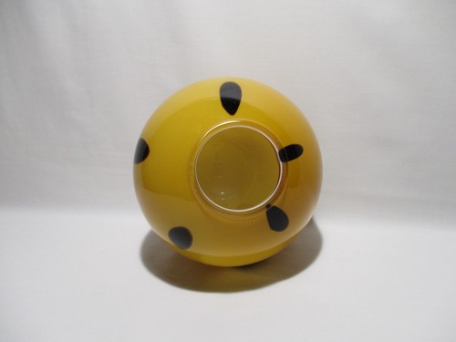 Vaso Sfera IN Vetro Soffiato Arancione E Nero Glass Vaso Ball Design Vintage - Picture 3 of 6