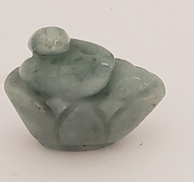 Jade Ojime  Snake Green Bead    Japanese  Miniature Figurine 22
