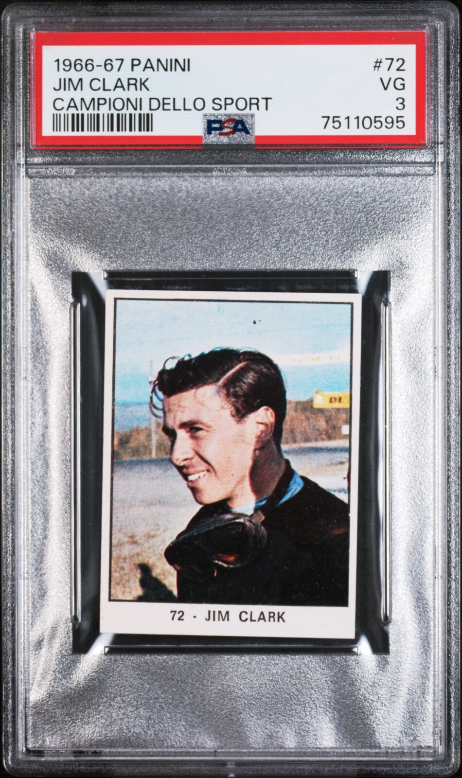 Sticker 1966 PANINI CAMPIONI DELLO SPORT 72 JIM CLARK PSA 3