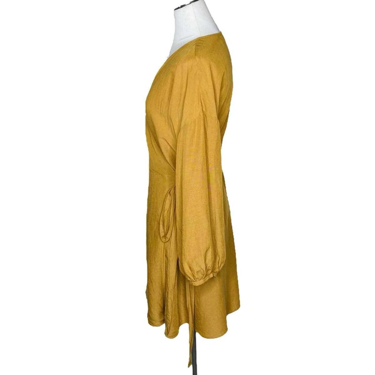 Madewell Linen-Blend Balloon-Sleeve Wrap Dress size Medium | eBay