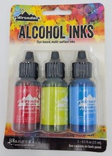 Tim Holtz Ranger Alcohol Ink Set Of 3 Watermelon Sailboat Blue Citrus NEW