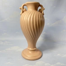 Vintage Royal Haeger Light Pink Vase Urn With Swirls 7" Ceramic Unmarked