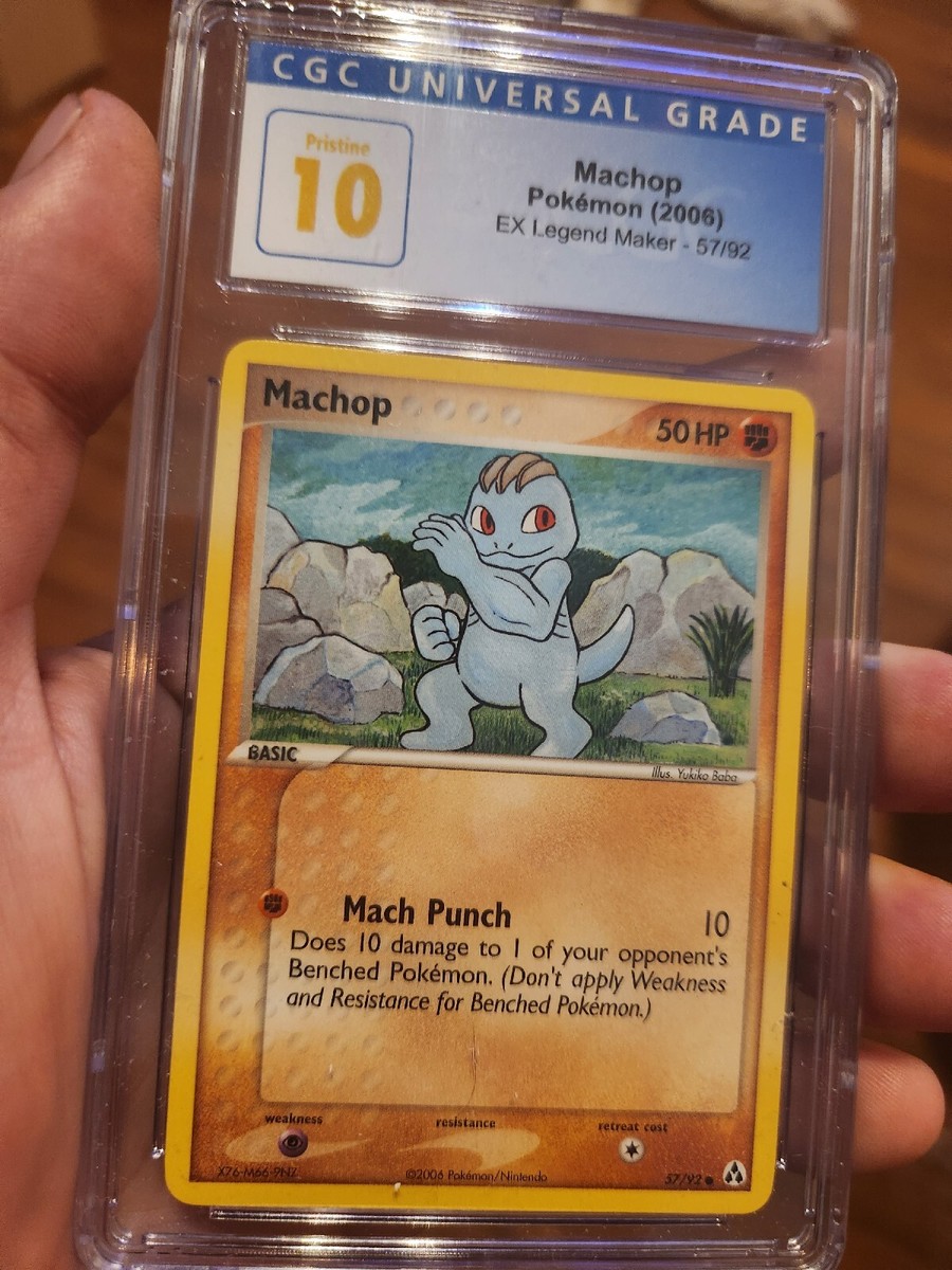 POP 3) CGC 10 PRISTINE Pokemon Card Machop 57/92 EX Legend Maker