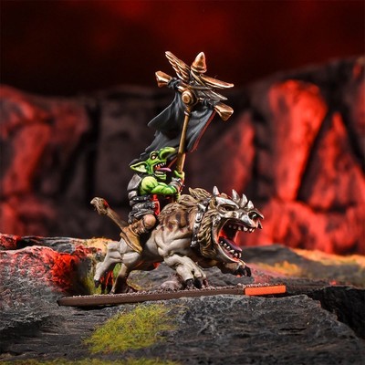 Goblin Support Pack - Flaggit On Mawbeast Resin Miniature For Tabletop Games - View #6