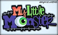 CRAFTECAFE HALLOWEEN TITLE paper piecing premade scrapbook page piece  WOLFFEY5