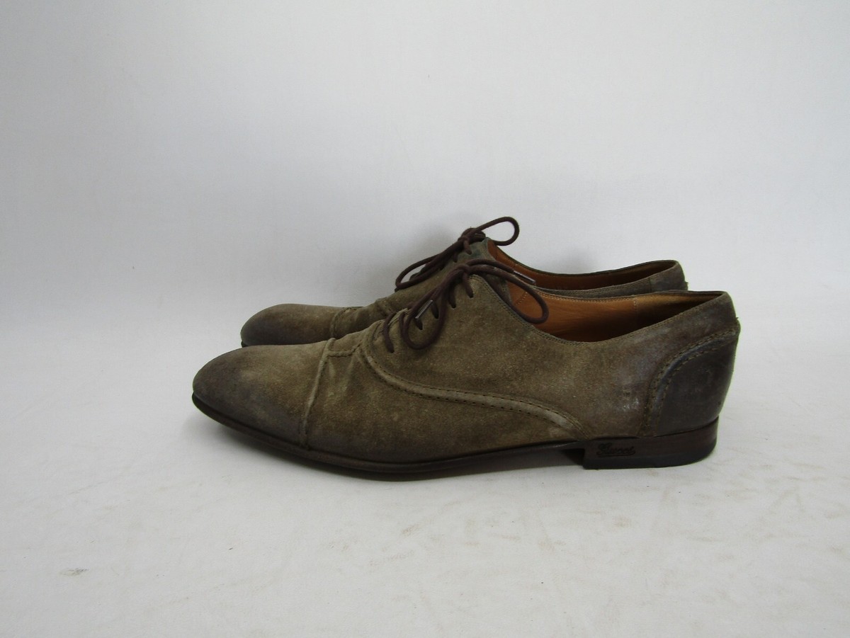 Gucci Mens Size 9 D Brown Suede Oxford Dress Shoes | eBay display picture 1