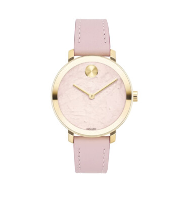 Brand New Movado BOLD Evolution Women s Pink Dial Pink Leather Watch 3600701