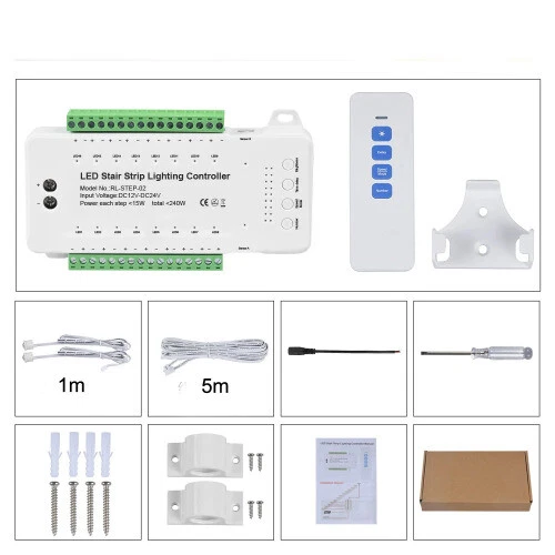 LED Stair Step Motion Sensor Light 16-way Controller Dimming COB LED Light 12V - Image 2 of 4