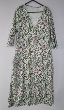 Womens Floral Dress Size Small UK 10 Half Sleeves Pockets V-Neck Fit & Flare