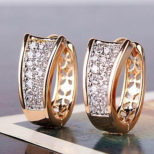 CZ Sparkle Gold Huggie Hoop Earrings 2.0 – eLiasz and eLLa Jewelry Inc