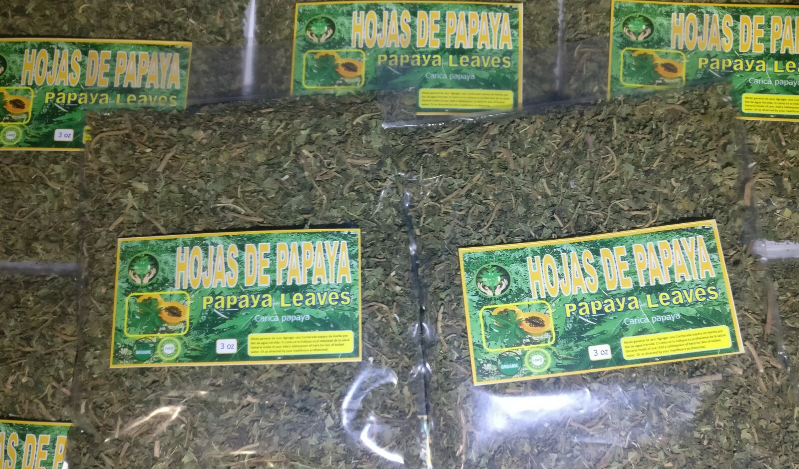 Papaya leaf Tea, Hojas de papaya, carica papaya, Organic papaya leaves c/s 3oz !