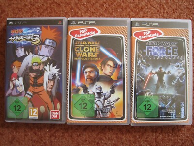 3 PSP Spiele Naruto und Star Wars