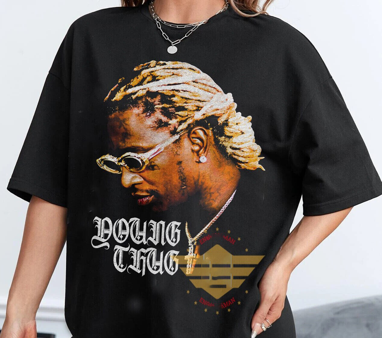 YOUNG THUG T-SHIRTRap Tee Concert Merch Kanye Thugger Slime SeasonGreen Rare Hip