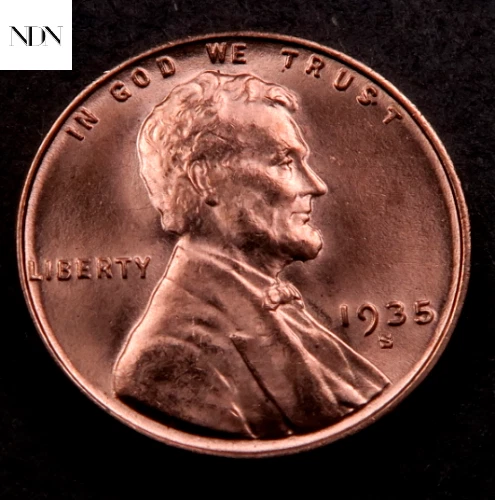 1935-S Lincoln Wheat Penny Cent - Gem BU Red
