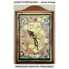 CASSETTA PORTACHIAVI Da Parete Con Orologio QUARTZ • Yap's • Antico Vintage