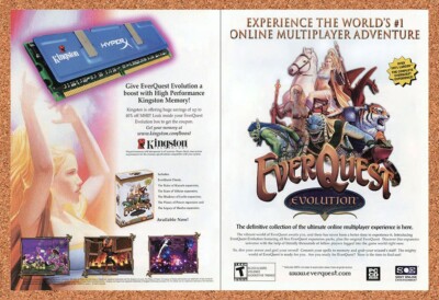 EverQuest Evolution PC Original 2002 Ad - Kingston Memory Game Promo
