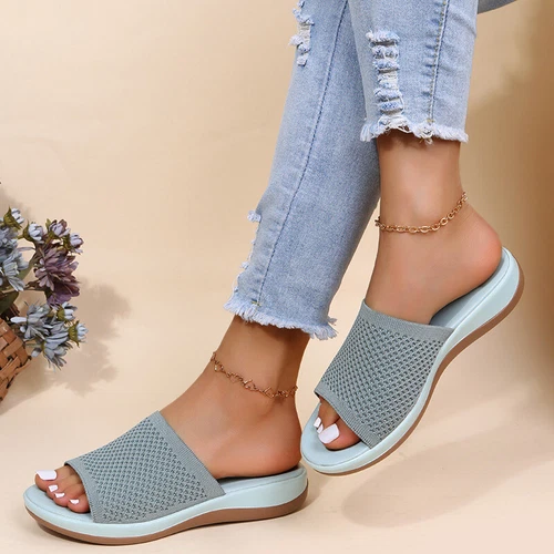 Womens Flats Ladies Slip On Fashion Slides Mules Sliders Summer Beach Sandals Sz - Picture 30 of 36