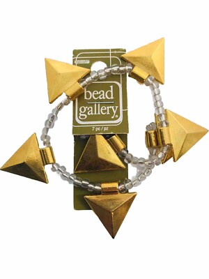 Gold Tone Triangle Charms Geo Bead Landing 1 Strand