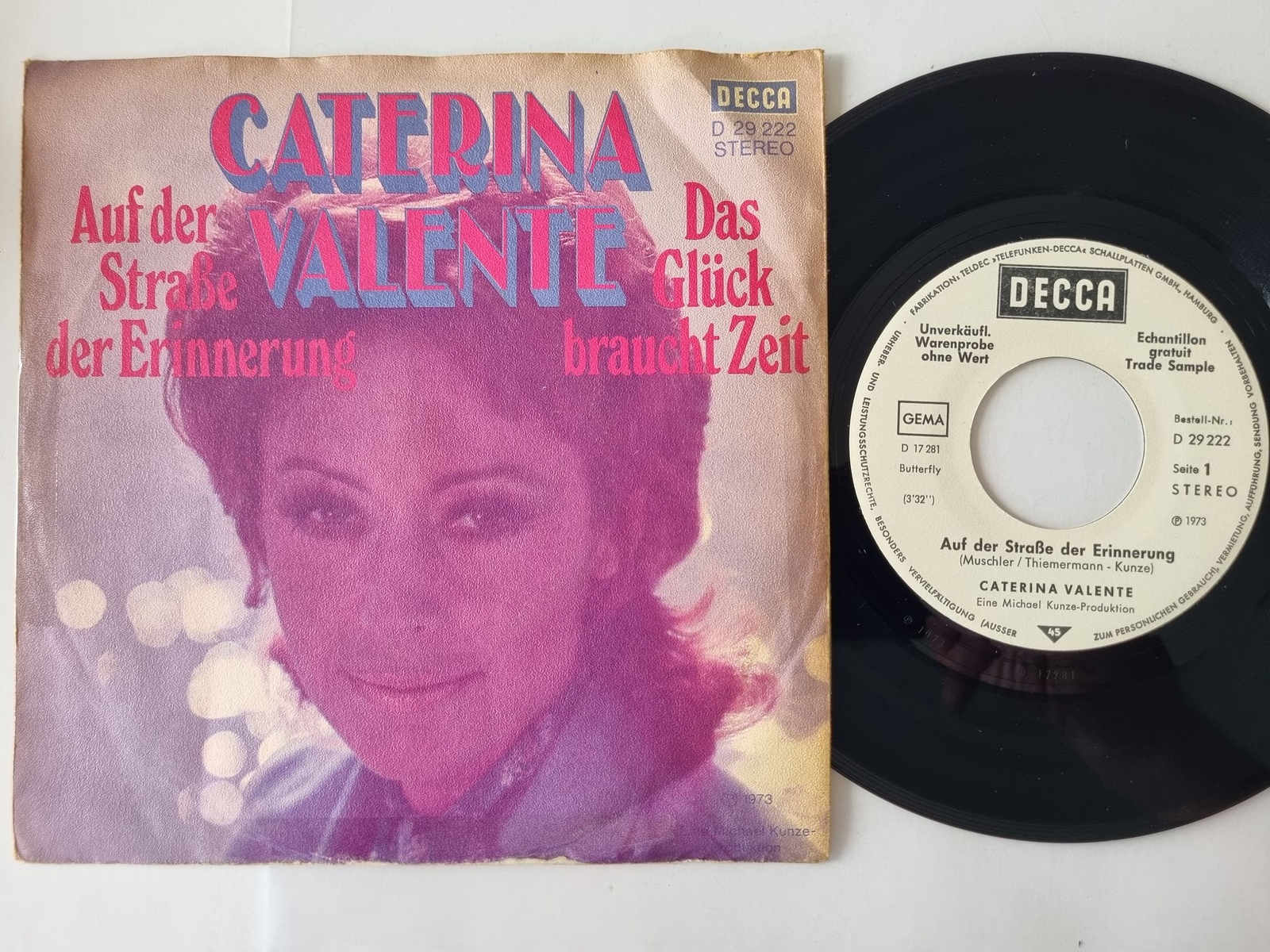 Caterina Valente - Auf der Strasse der Erinnerung 7'' Vinyl Germany PROMO