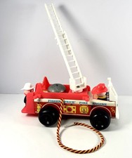 Vintage 1968 Fisher Price Fire Engine 720, Firefighter, Ladder, Hose and Bell