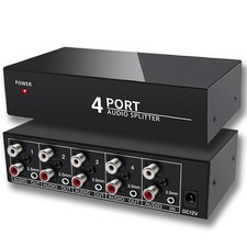 3.5mm Aux  RCA L/R Audio Splitter 1 in 4 Out Stereo Analog Audio Distributor...