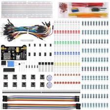 480pcs 37 Values Electronics Component Fun Kit with Power Supply Module,...