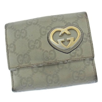 Gucci W-hook Interlocking G Bi-fold Wallet Black Used From Japan