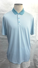 Nike GOLF Polo Shirt Standard Fit Dri Fit Tagless Teal/White Stripe Size XL