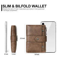 Cluci Cathy Women's Small Leather Wallet With Coin Pocket ~ Brown