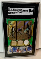 2017 Topps Triple Threads Auto Relic #ARC-RGB Beltre/Gonz./Rodrig. 7/18 SGC 9